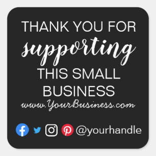 Business Thank You insert card modern packaging Square Sticker