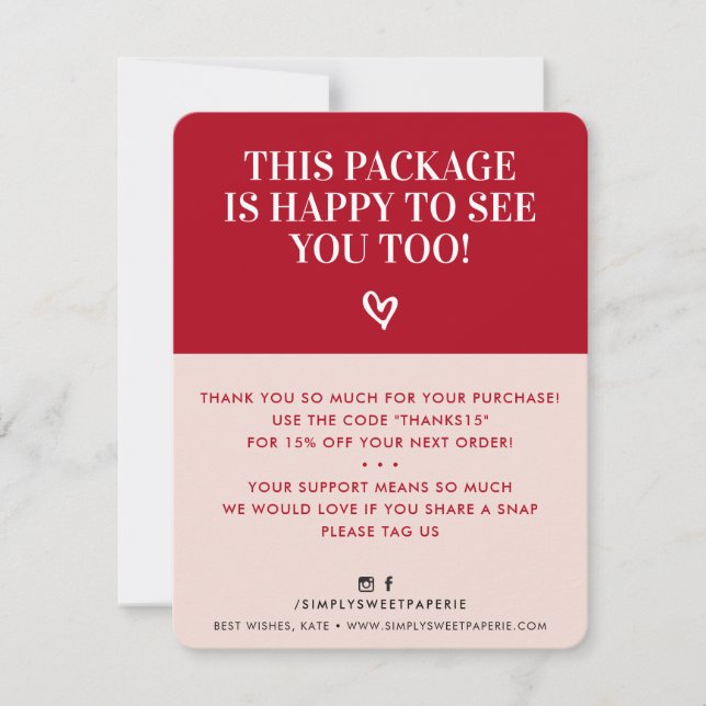 BUSINESS THANK YOU minimal modern bold pink red (Front)