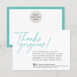 BUSINESS THANK YOU modern ball pen mint Card