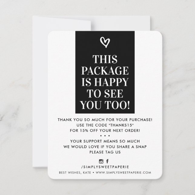 BUSINESS THANK YOU modern bold black white (Front)