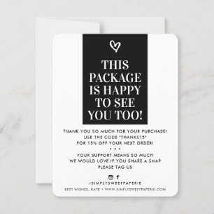 BUSINESS THANK YOU modern bold black white Card