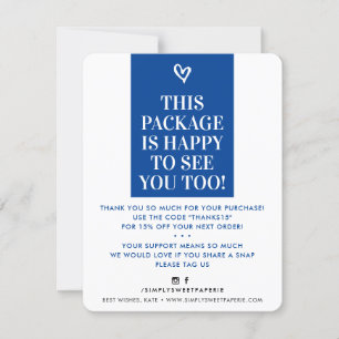 BUSINESS THANK YOU modern bold royal blue Card