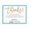 BUSINESS THANK YOU modern chic gold glitter aqua