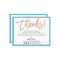 BUSINESS THANK YOU modern chic gold glitter aqua