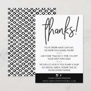 BUSINESS THANK YOU modern custome black white ikat