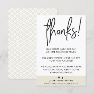 BUSINESS THANK YOU modern customer ivory ikat Card