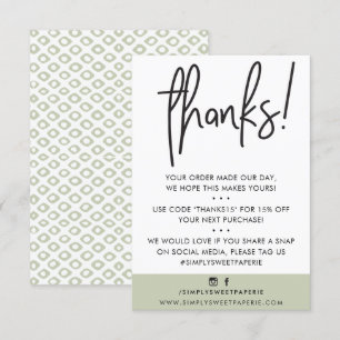 BUSINESS THANK YOU modern customer sage green ikat