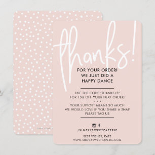 BUSINESS THANK YOU modern font blush pink black