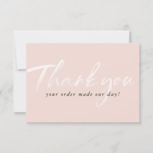 BUSINESS THANK YOU modern ink order insert pink Card