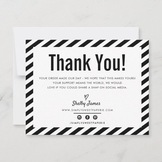 BUSINESS THANK YOU modern minimal black white LOGO (Front)