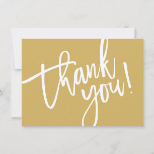 BUSINESS THANK YOU modern script insert gold logo Card