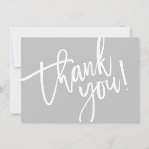 BUSINESS THANK YOU modern script insert grey logo Card