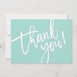 BUSINESS THANK YOU modern script insert mint logo Card
