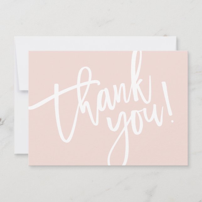 BUSINESS THANK YOU modern script insert pink logo (Front)