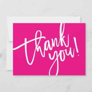 BUSINESS THANK YOU modern script insert pink logo Card