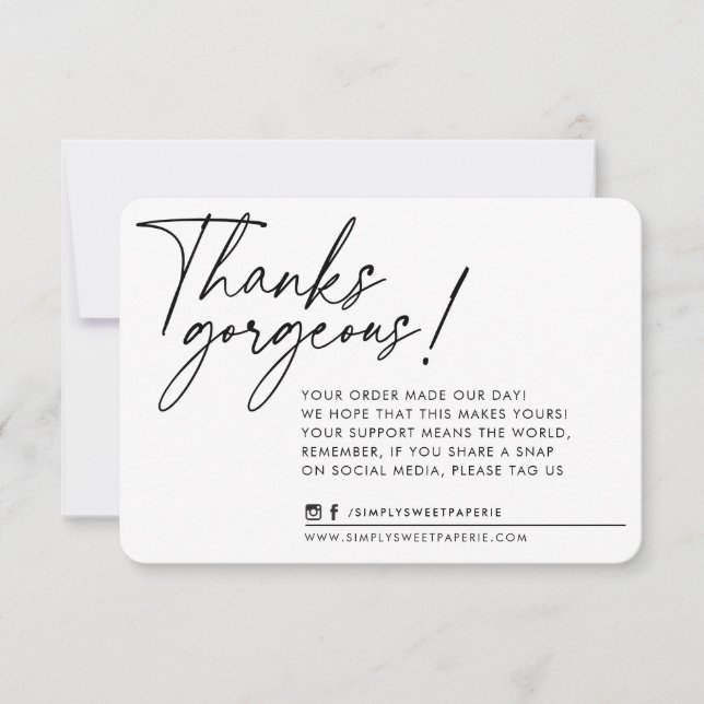 BUSINESS THANK YOU modern writing black white (Front)