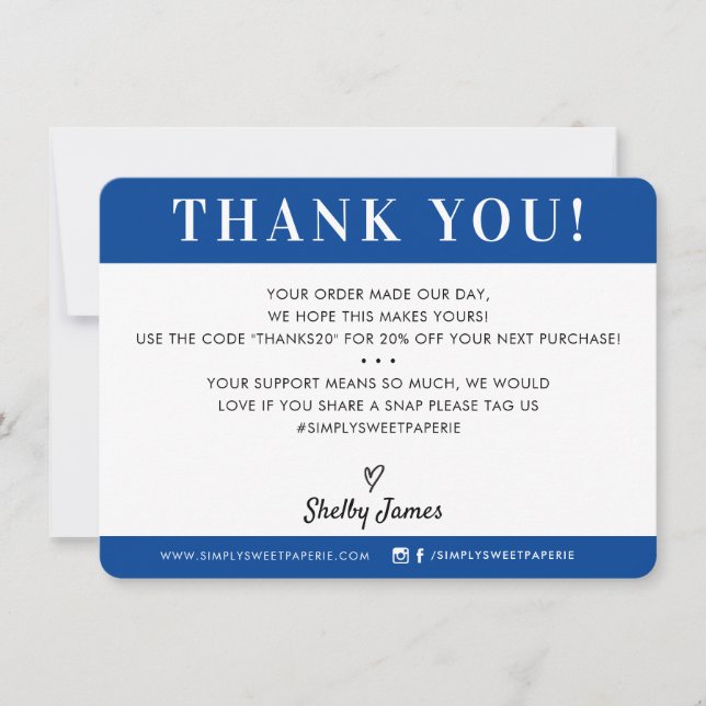 BUSINESS THANK YOU professional modern royal blue (Front)