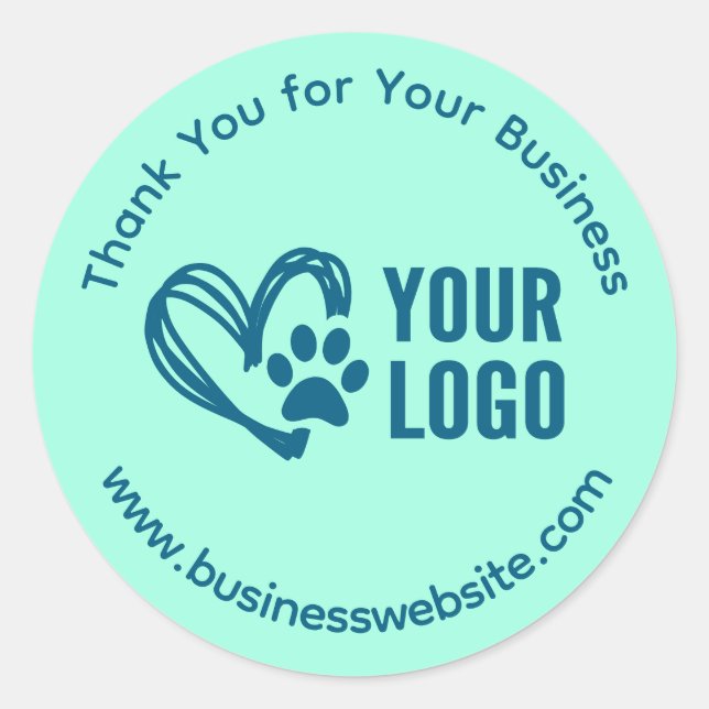 Business Thank You Stickers with Logo  (Front)
