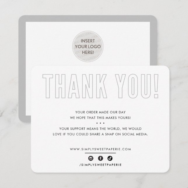 BUSINESS THANK YOU urban masculine cool grey (Front/Back)
