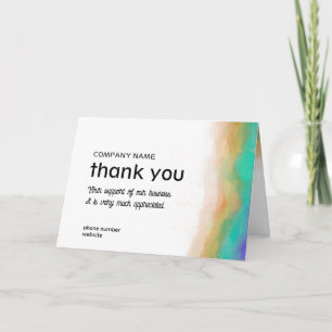 business thank you watercolor minimalist clean  card