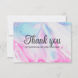 Business thank you with colourful background. card