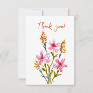 Business thank you with watercolor flowers card