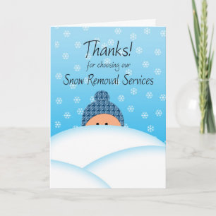 Business Thanks Customer Snow Plow services Thank You Card