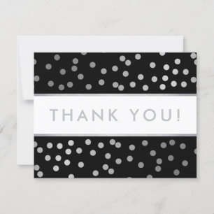 BUSINESS THANKS modern glam silver confetti spot Thank You Card
