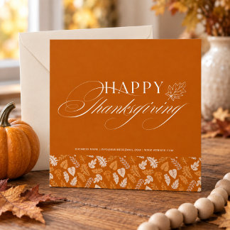 Business Thanksgiving | Elegant Autumn Client Holiday Card