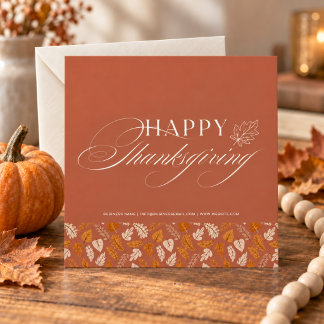 Business Thanksgiving | Elegant Autumn Client Holiday Card