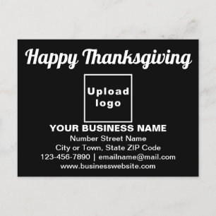 Business Thanksgiving Greeting on Black Postcard
