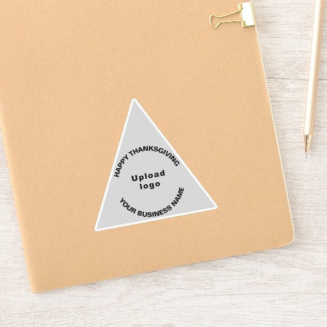 Business Thanksgiving Grey Triangle Vinyl Sticker (Notebook)