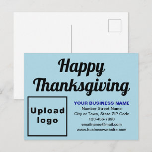 Business Thanksgiving Light Blue Holiday Postcard