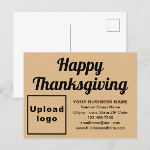 Business Thanksgiving Light Brown Holiday Postcard