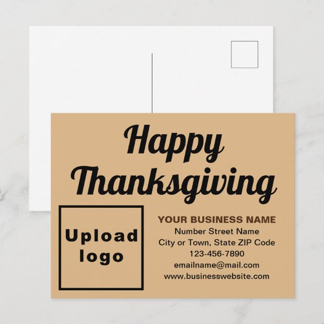 Business Thanksgiving Light Brown Holiday Postcard (Front/Back)