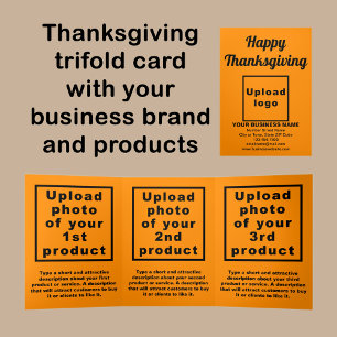 Business Thanksgiving Orange Colour Trifold Card