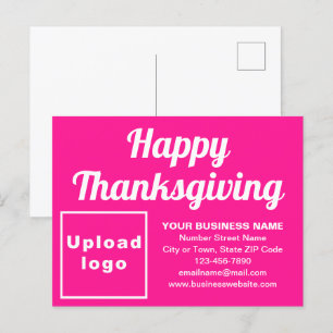 Business Thanksgiving Pink Holiday Postcard