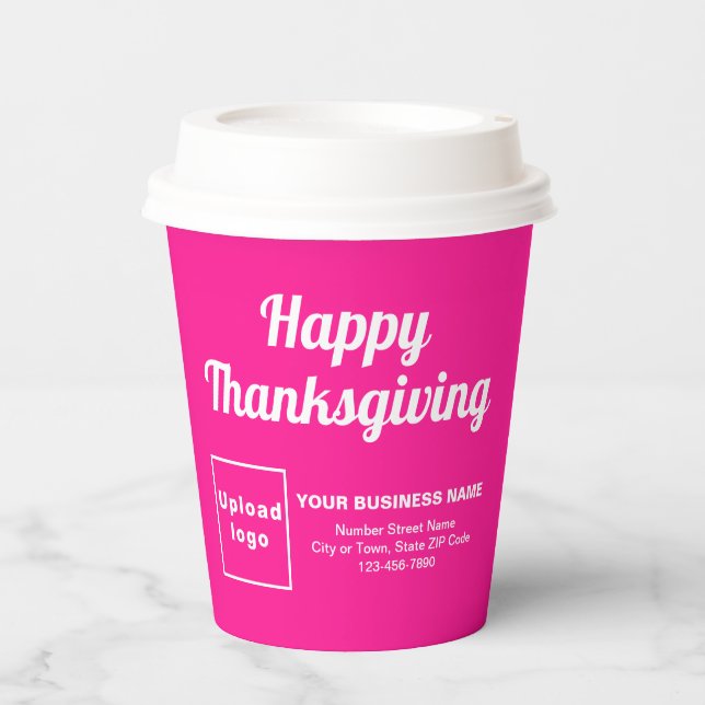 Business Thanksgiving Pink Paper Cup (Front)
