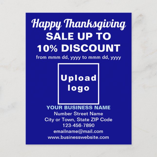Business Thanksgiving Sale on Blue Flyer (Front)