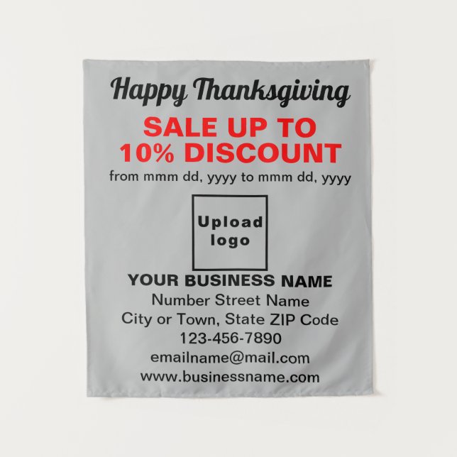 Business Thanksgiving Sale on Grey Tapestry (Front)