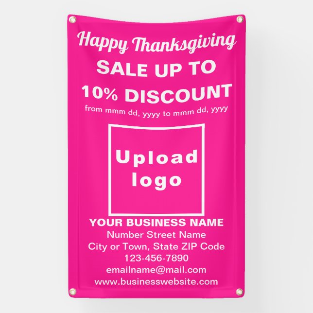 Business Thanksgiving Sale on Pink Banner (Vertical)