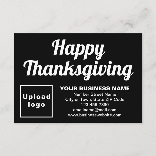 Business Thanksgiving Small Black Flat Greeting Card (Front)