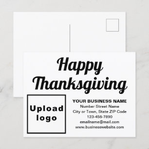 Business Thanksgiving White Holiday Postcard