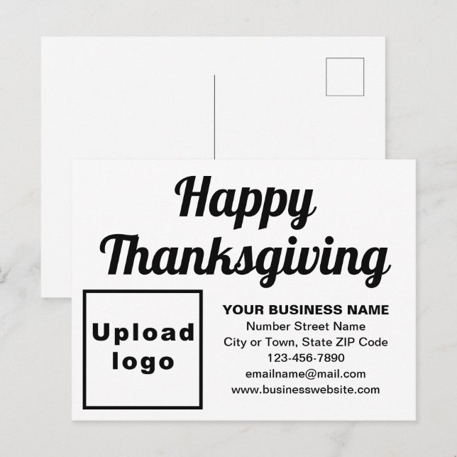 Business Thanksgiving White Holiday Postcard (Front/Back)