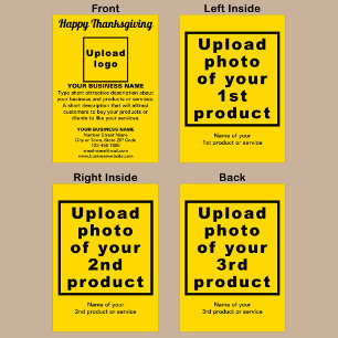 Business Thanksgiving Yellow Folded Holiday Card