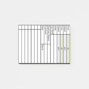 Business Travel & Expense Tracker Post-it Notes