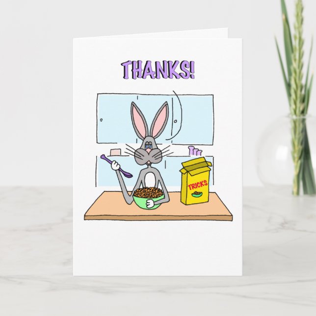 Business Trick's Rabbit Thank You Card (Front)