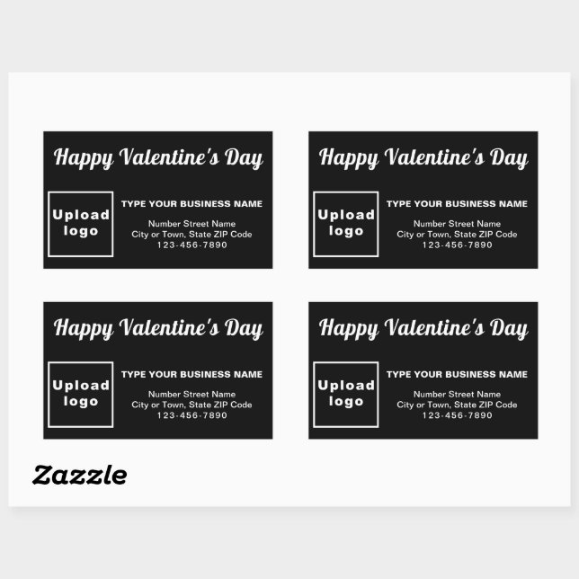 Business Valentine Greeting on Black Sticker (Sheet)