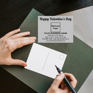 Business Valentine Greeting on Grey Postcard