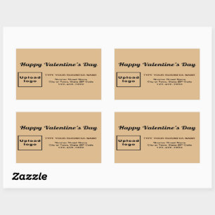 Business Valentine Greeting on Light Brown Sticker